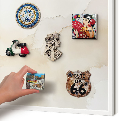 Decorative magnet board with a white frame Pastel peace