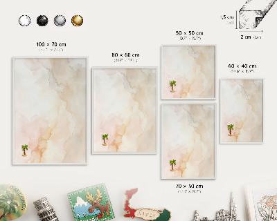 Decorative magnet board with a white frame Pastel peace