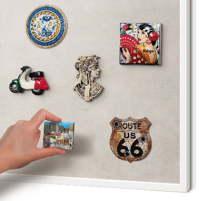 Magnetic board for travel magnets in a white frame Gray elegance