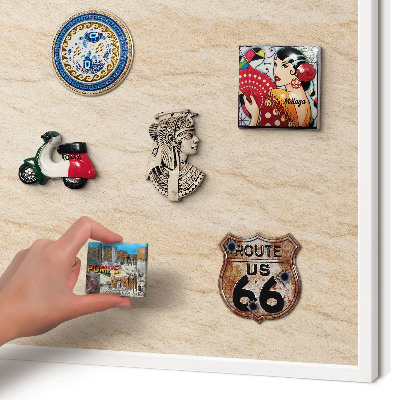 Decorative magnet board with a white frame Natural elegance