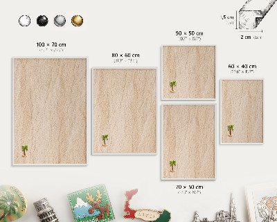 Decorative magnet board with a white frame Natural elegance