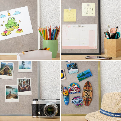 Magnetic board for travel magnets in a white frame Neutral elegance