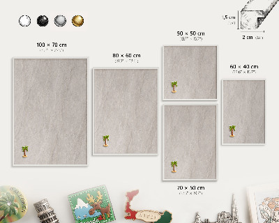 Decorative magnet board with a white frame Delicate elegance