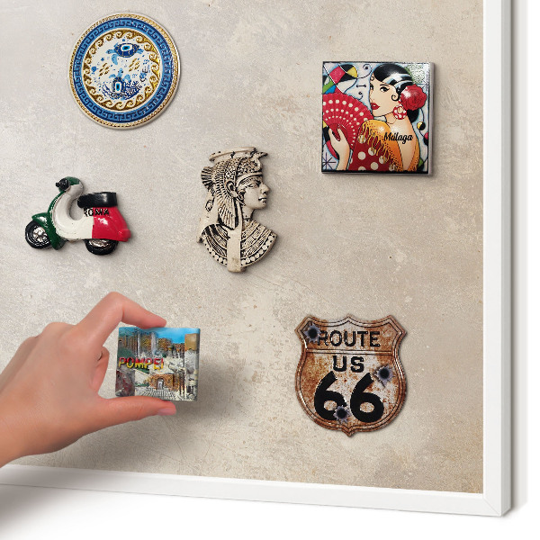 Decorative magnet board with a white frame Neutral background