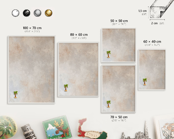 Decorative magnet board with a white frame Neutral background