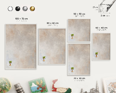 Decorative magnet board with a white frame Neutral background