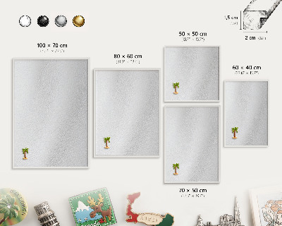 Magnetic board for travel magnets in a white frame Elegant texture