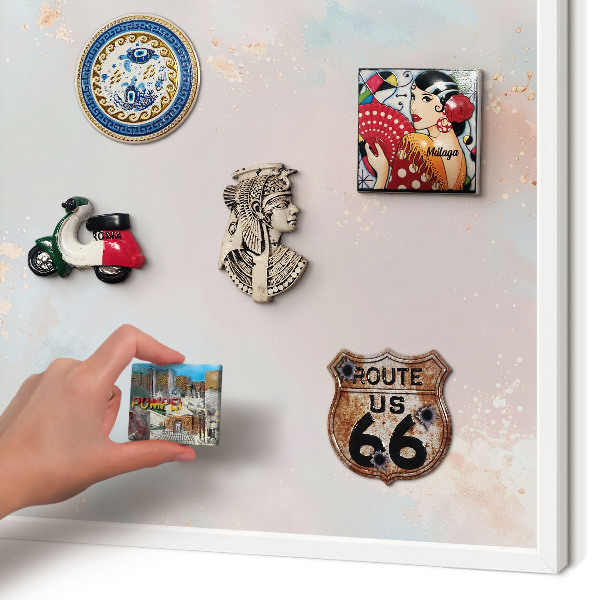 Decorative magnet board with a white frame Pastel harmony