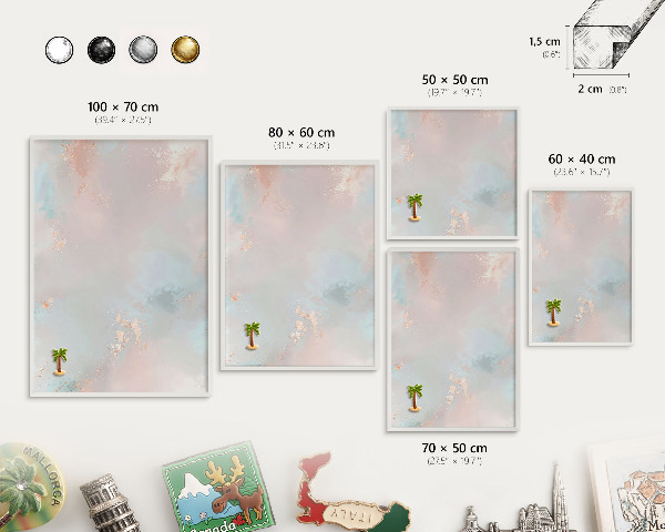 Decorative magnet board with a white frame Pastel harmony