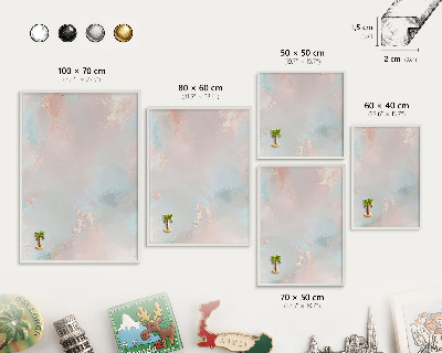 Decorative magnet board with a white frame Pastel harmony