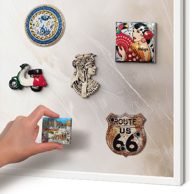 Magnetic board for travel magnets in a white frame Soft lightness