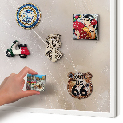 Magnetic board for travel magnets in a white frame Soft lightness