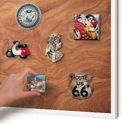 Decorative magnet board with a white frame Wood grain