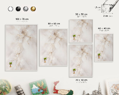 Magnetic board for travel magnets in a white frame Floral elegance