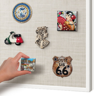Decorative magnet board with a white frame Subtle elegance