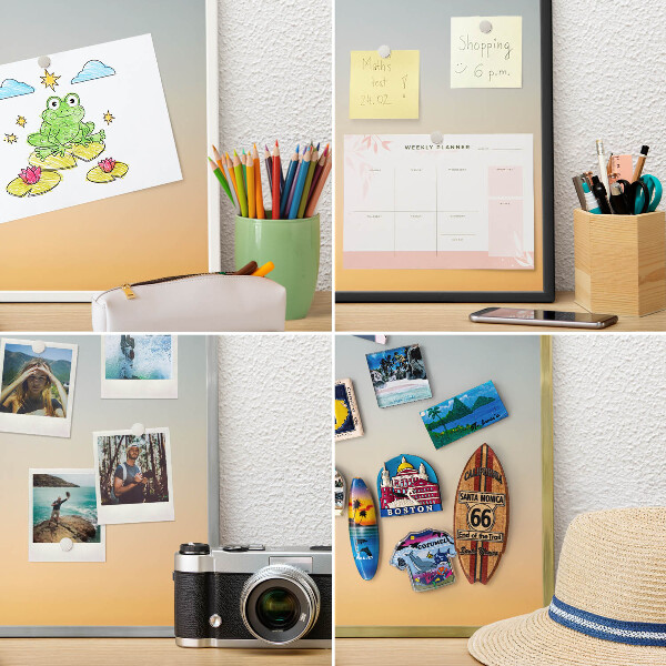 Decorative magnet board with a white frame Pastel gradient