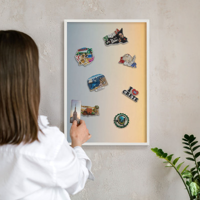 Decorative magnet board with a white frame Pastel gradient