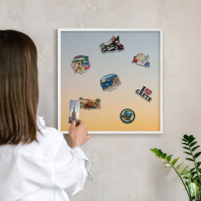 Decorative magnet board with a white frame Pastel gradient