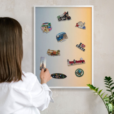 Decorative magnet board with a white frame Pastel gradient