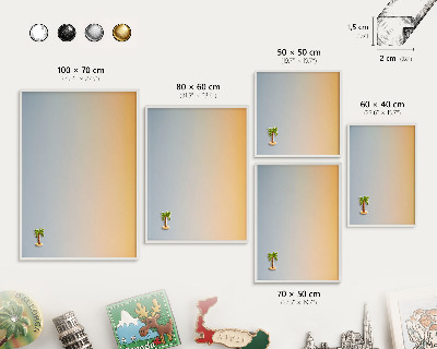 Decorative magnet board with a white frame Pastel gradient