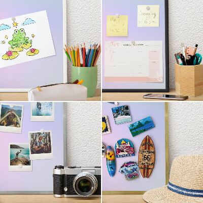 Decorative magnet board with a white frame Pastel gradient