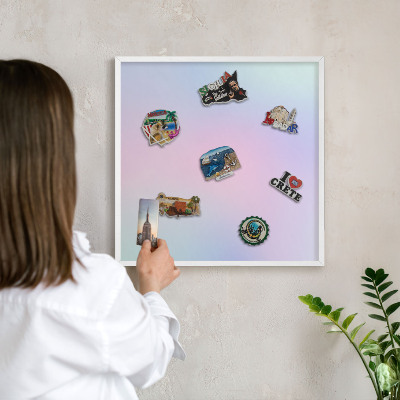 Decorative magnet board with a white frame Pastel gradient