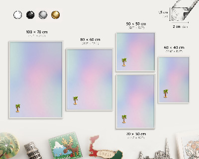 Decorative magnet board with a white frame Pastel gradient