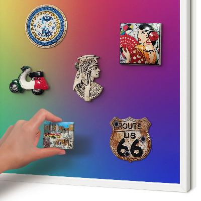 Decorative magnet board with a white frame Rainbow gradient