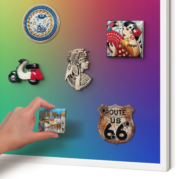 Decorative magnet board with a white frame Rainbow gradient
