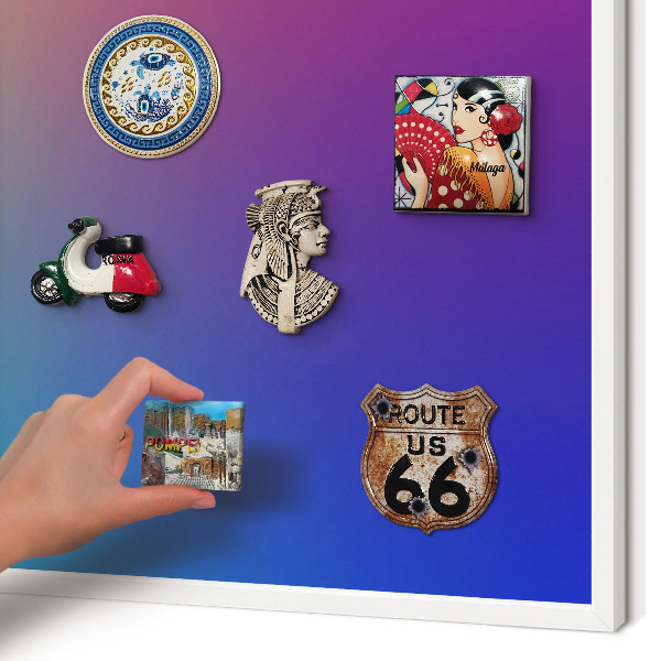 Decorative magnet board with a white frame Rainbow gradient
