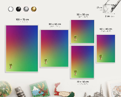 Decorative magnet board with a white frame Rainbow gradient