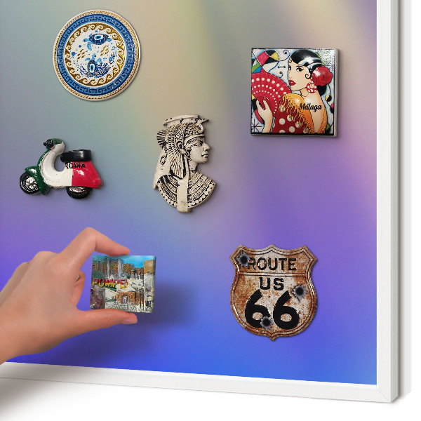 Decorative magnet board with a white frame Subtle gradient