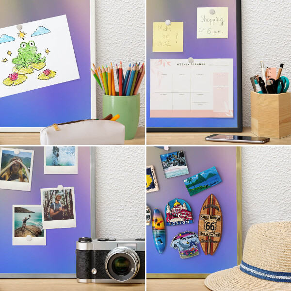 Decorative magnet board with a white frame Subtle gradient