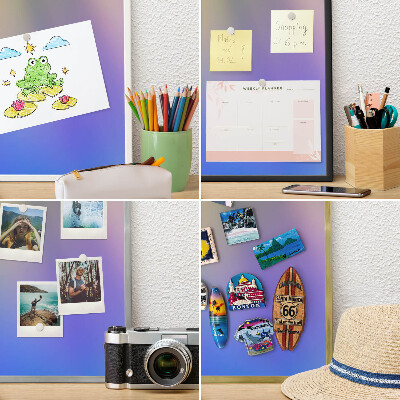 Decorative magnet board with a white frame Subtle gradient