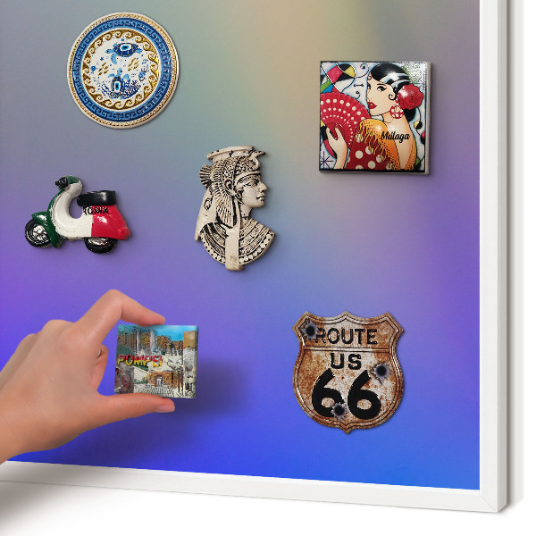 Decorative magnet board with a white frame Subtle gradient