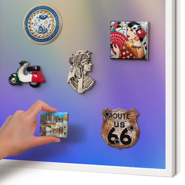 Decorative magnet board with a white frame Subtle gradient