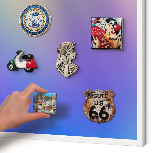 Decorative magnet board with a white frame Subtle gradient