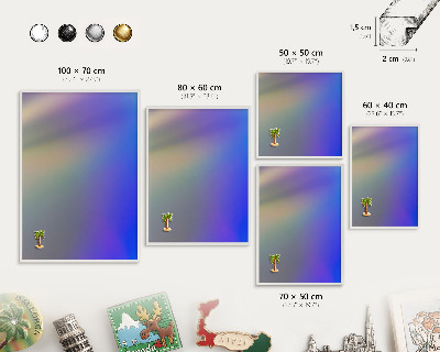 Decorative magnet board with a white frame Subtle gradient