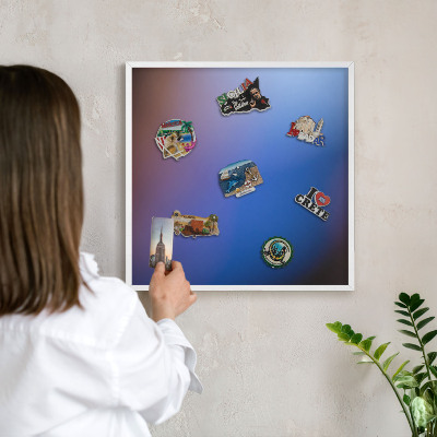 Decorative magnet board with a white frame Colors of Balance