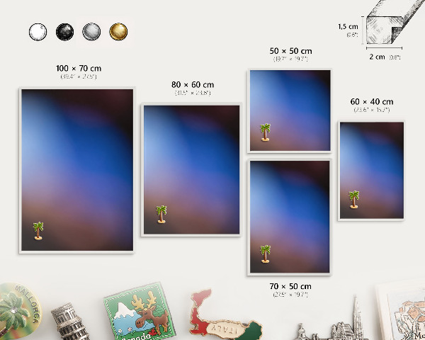 Decorative magnet board with a white frame Colors of Balance