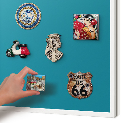 Decorative magnet board with a white frame Cool turquoise