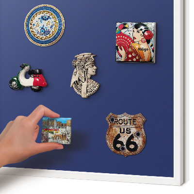 Decorative magnet board with a white frame Vivid navy blue