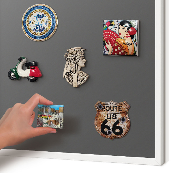 Decorative magnet board with a white frame Dark gray