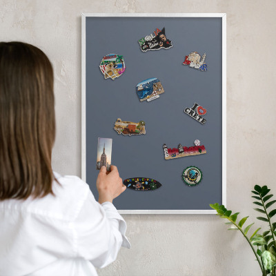 Decorative magnet board with a white frame Cool gray