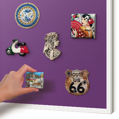 Decorative magnet board with a white frame Strong purple