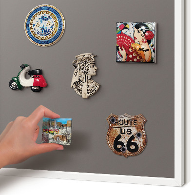 Magnetic board for travel magnets in a white frame Dark gray