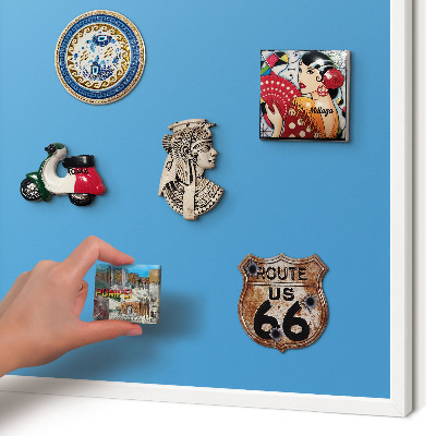 Decorative magnet board with a white frame Blue water