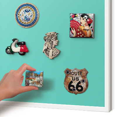 Magnetic board for travel magnets in a white frame Strong mint