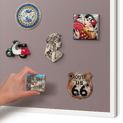 Decorative magnet board with a white frame Ash brown