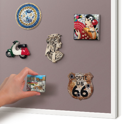 Decorative magnet board with a white frame Ash brown